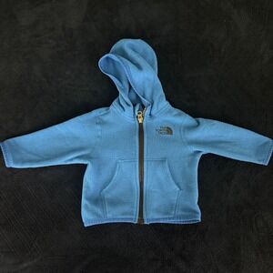 The North Face Infant Blue Fleece Full Zip Hoodie Jacket 3-6 Months
